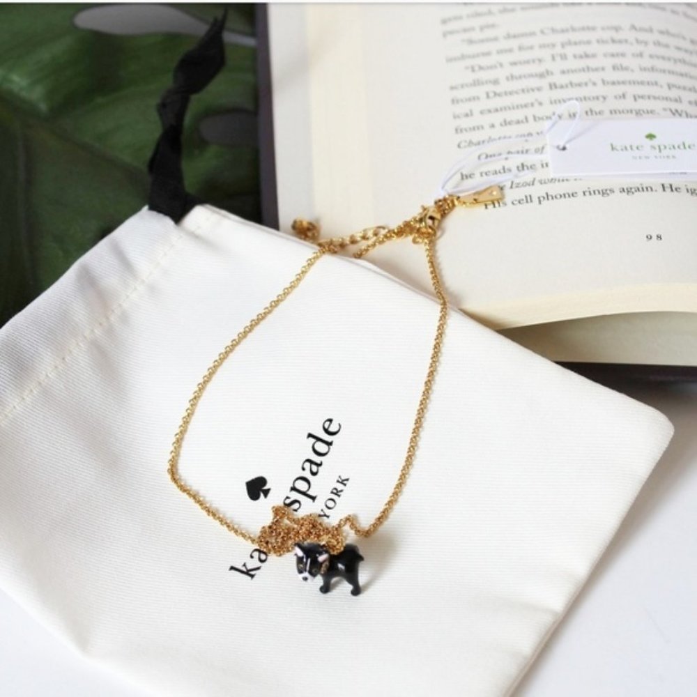 NWT KATE SPADE MA CHERIE ANTOINE DOG NECKLACE - Picture 3 of 3